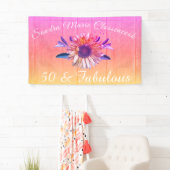 Rustikal 50 und vornehm | Sonnenblume Regenbogen Banner (Insitu)