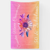 Rustikal 50 und vornehm | Sonnenblume Regenbogen Banner (Vertikal)