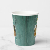 Rustikal 50 und vornehm | Sonnenblumen Grünes Holz Pappbecher (Rechts)