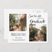 Rustikal | Absolvent | Save The Date | Foto Ankündigungspostkarte (Vorne/Hinten)