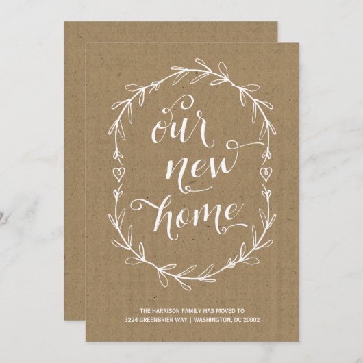 Rustikal | Adressänderung Ankündigung (Vorne/Hinten)