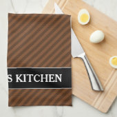 Rustikal Ähnliches dunkles Brown u. hellbraunere Geschirrtuch (Viertel Falte)