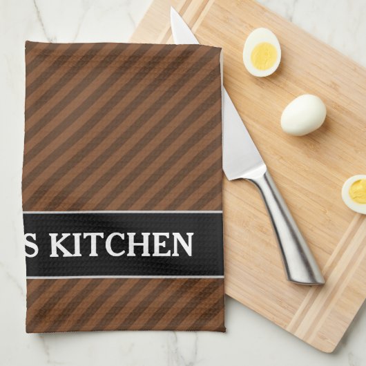 Rustikal Ähnliches dunkles Brown u. hellbraunere Geschirrtuch (Viertel Falte)