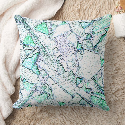 Rustikal als Gestein, in einer Mischung aus Zyan u Kissen (Decke)