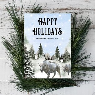Rustikal American West Happy Holidays Business Feiertagskarte