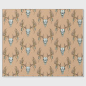 Rustikal Antlers Native American Geschenkpapier (Flach)