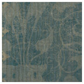rustikal, aquamarin, beige, Damast, blumengeschmüc Stoff (Muster)