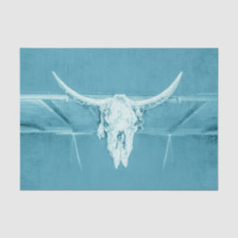 Rustikal Aquamarin Blue Girly Western Bull Cow Sku Seidenpapier