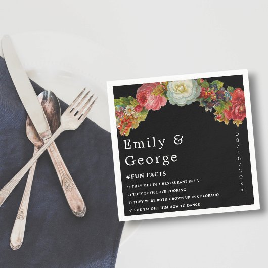 Rustikal | Aquarellblume | Elegante Hochzeit Serviette