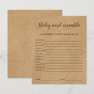 Rustikal - Baby Word Scramble   Baby Showspiel