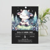 Rustikal bearbeitbare Kuh Geburtstag Einladung (Stehend Vorderseite)