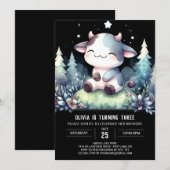 Rustikal bearbeitbare Kuh Geburtstag Einladung (Vorne/Hinten)