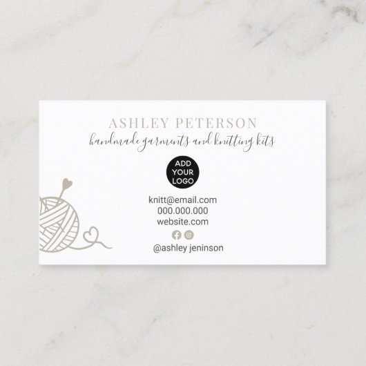 Rustikal bearbeitbare Strickgarne aus Gewirken Visitenkarte (Rückseite)