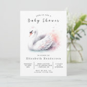 Rustikal bearbeiteter Schwanendusche Einladung (Stehend Vorderseite)