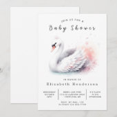 Rustikal bearbeiteter Schwanendusche Einladung (Vorne/Hinten)