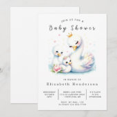 Rustikal bearbeiteter Schwanendusche Einladung (Vorne/Hinten)