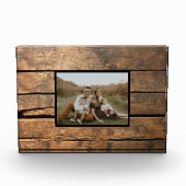 Rustikal bedrückte dunkle Außenfassade Barnholzmus Fotoblock (Vorderseite)