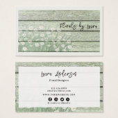 Rustikal bedrückte Grünholzfloralkarte (Vorne & Hinten)