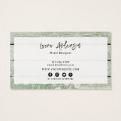 Rustikal bedrückte Grünholzfloralkarte (Rückseite)