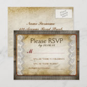 rustikal bedrückte Hochzeitskarten Einladungspostkarte (Vorne/Hinten)