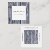 Rustikal bedrücktes graues Holzdesign Quadratische Visitenkarte (Vorne/Hinten)