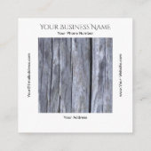 Rustikal bedrücktes graues Holzdesign Quadratische Visitenkarte (Rückseite)