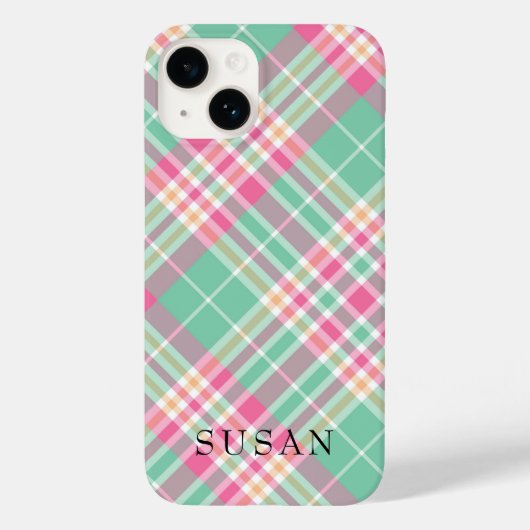 Rustikal Beige Red Buffalo Karo Monogram Case-Mate iPhone Hülle (Rückseite)