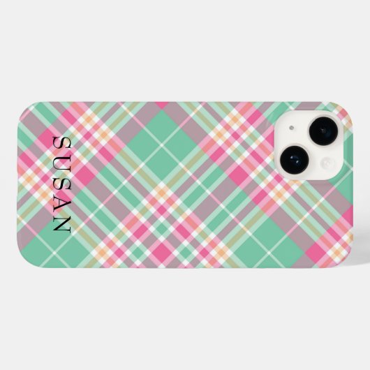 Rustikal Beige Red Buffalo Karo Monogram Case-Mate iPhone Hülle (Rückseite (Horizontal))