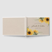 Rustikal-beige Sonnenblume Elegante Hochzeit Gästebuch (Voll)