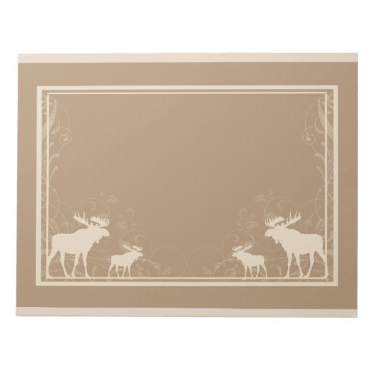 Rustikal, beige, wirbelndes Notizblock (Vorderseite)