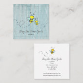 Rustikal beschäftigte Hummeln Holz Getreide Zuhaus Quadratische Visitenkarte (Vorne/Hinten)