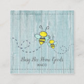 Rustikal beschäftigte Hummeln Holz Getreide Zuhaus Quadratische Visitenkarte (Vorderseite)