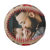Rustikal Bester Vater Rotes Herz 2 Foto Baseball (Vorderseite Links)