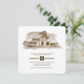 rustikal | Betrieb | Einladungen zur Hochzeit von  (Stehend Vorderseite)