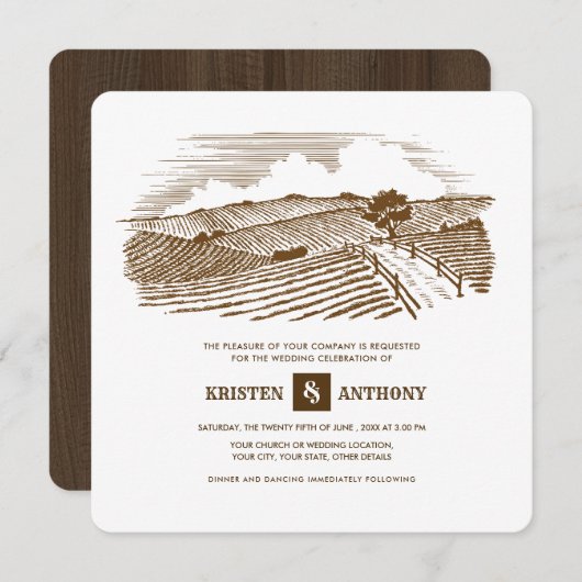 rustikal | Betrieb | Einladungen zur Hochzeit von  (Vorne/Hinten)