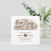 rustikal | Betrieb | Einladungen zur Hochzeit von (Stehend Vorderseite)