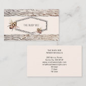 Rustikal betriebene Biene mit gewittertem Holz im Visitenkarte (Vorne/Hinten)