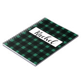 Rustikal Black Green Gingham Notizblock (Linke Seite)