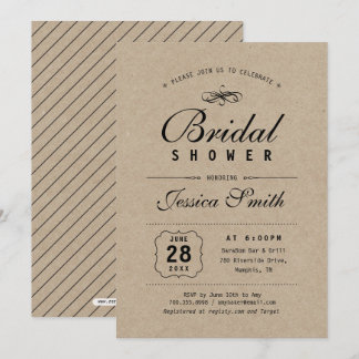 Rustikal Black & Kraft | Elegantes Brautparty Einladung