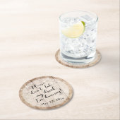 Rustikal, blassbraun, Holz und Lichter, "Ich tanze Runder Pappuntersetzer (Vor Ort)