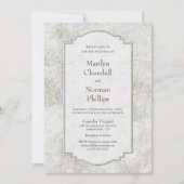 Rustikal, blassgrau geschnitzter Stein Einladung z (Vorderseite)