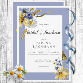 Rustikal Blau & Gelb Wildblumen Bridal Brunch Einladung