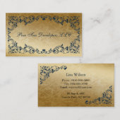 Rustikal, blau, Regal Elegante Visitenkarten Visitenkarte (Vorne/Hinten)