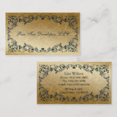 Rustikal, blau, Regal Elegante Visitenkarten Visitenkarte (Vorne/Hinten)