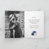 Rustikal Blau Rosa Foto florale Happy Mother Day Karte (Innenseite)