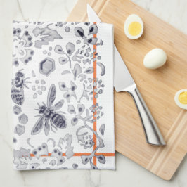 Rustikal Blau Weiße Korbblüte Hütte Hübsch Geschirrtuch