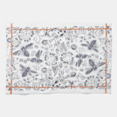 Rustikal Blau Weiße Korbblüte Hütte Hübsch Geschirrtuch (Horizontal)