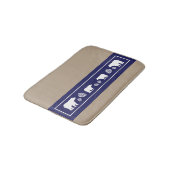 Rustikal-blaue Bärenpinecon-Speicherschaummatte Badematte (Schrägansicht)