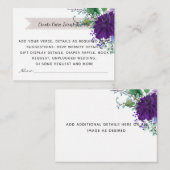 Rustikal blaue Blume Hochzeitskarten - Beilage Begleitkarte (Vorne/Hinten)