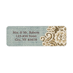 Rustikal-blaue Burlap-beige-Spitzen-Hochzeit